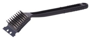 Kefa na čistenie grilu vám uľahčí odstránenie prischnutej špiny a zvyškov jedla z grilovacieho roštu. Na očistenie hrubej špiny slúži škrabka v prednej časti. Dodatočné nečistoty sa následne odstránia kefou. Štetiny kefy sú vyrobené tak