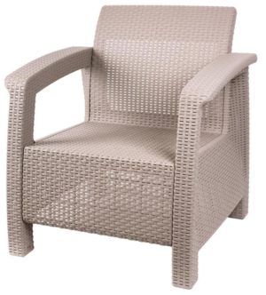 Kreslo je vyrobené z polypropylénu