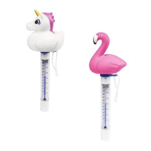 Plávajúci teplomer do bazéna Bestway® FlowClear™ 58595 disponuje jednoducho čítateľnou stupnicou. Teplomer zobrazuje hodnoty v stupňoch Celsia aj Fahrenheita. Teplomer sa pripevňuje pomoci pásika na bazén