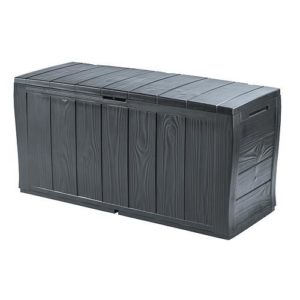 Box slúži ako úložný priestor pre odkladanie potrebných vecí. Vzhľad boxu na prvý dojem pripomína drevo. Je však vyrobený z plastu odolného voči vonkajším vplyvom
