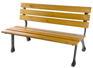 Lavička je určená na vonkajšie sedenie. Je vyrobená z kombinácie kovu a dreva. Hlavná časť konštrukcie je z pevného kovu. Dosky na sedenie a na opieranie sú vyrobené z dreva a majú prírodnú