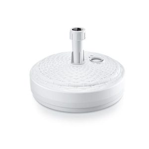 Stojan na slnečník je vyrobený z bieleho pevného plastu