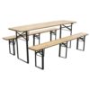 <p>Pivný set je praktickým doplnkom pre grilovačky a pod. Set tvoria dve lavice na sedenie a jeden stôl. Spodné konštrukčné časti sú vyrobené z kovu