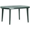 <p>Jednoduchý zelený plastový stôl je určený pre vonkajšie využitie. Stôl je možné umiestniť do záhrady alebo na terasu. Výhodou stola je otvor na slnečník v strede užívateľskej plochy