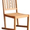 <p>Drevená stolička je určená na vonkajšie sedenie v záhrade. Predné nohy stoličky sú o čosi dlhšie
