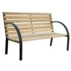 <p>Záhradná lavička je vyrobená z dreva a kovu. Je ideálnym doplnkom pre posedenie v záhrade. Konštrukčná časť lavičky je pre lepšiu stabilitu a pevnosť vyrobená z kovu. Sedacia časť a opierka sú vyrobené z drevených dosák. Na oboch stranách sa tiež nachádza opierka pre lakte. Rozmery lavičky sú 125 x 55 x 75 cm.</p>